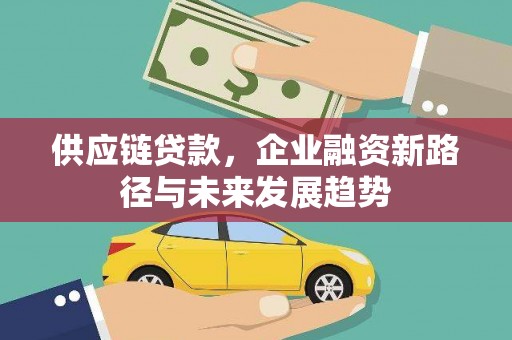 山阴供应链贷款，企业融资新路径与未来发展趋势