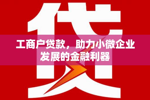 山阴工商户贷款，助力小微企业发展的金融利器
