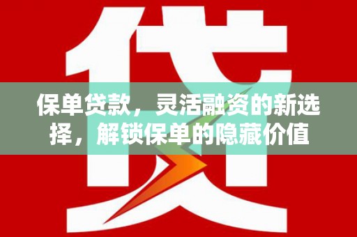 山阴保单贷款，灵活融资的新选择，解锁保单的隐藏价值