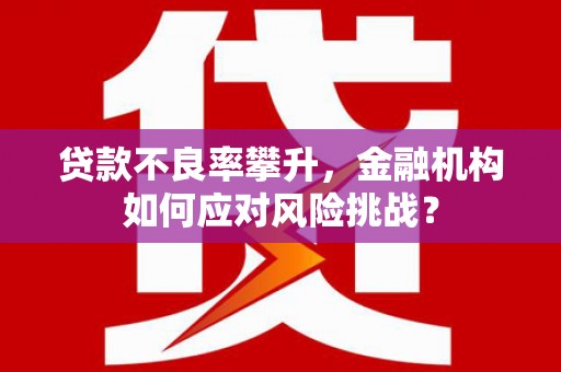 山阴贷款不良率攀升，金融机构如何应对风险挑战？