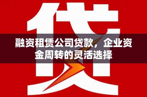 山阴融资租赁公司贷款，企业资金周转的灵活选择