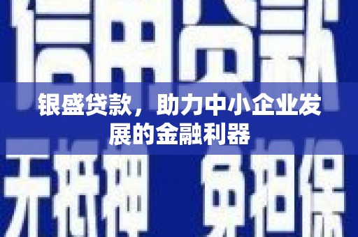 山阴银盛贷款，助力中小企业发展的金融利器