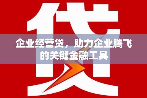 山阴企业经营贷，助力企业腾飞的关键金融工具