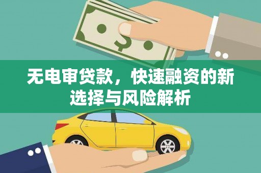 山阴无电审贷款，快速融资的新选择与风险解析