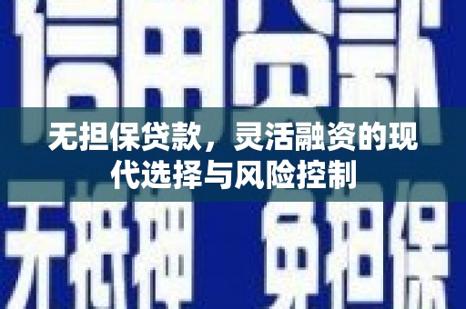 山阴无担保贷款，灵活融资的现代选择与风险控制