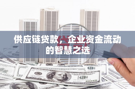 山阴供应链贷款，企业资金流动的智慧之选