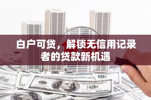 山阴白户可贷，解锁无信用记录者的贷款新机遇