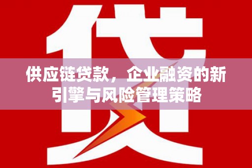 山阴供应链贷款，企业融资的新引擎与风险管理策略
