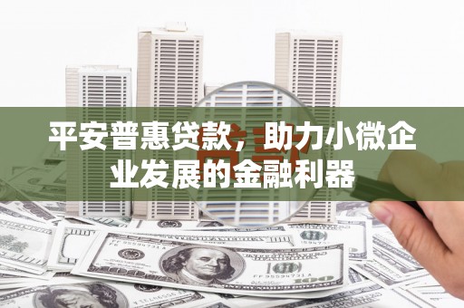 山阴平安普惠贷款，助力小微企业发展的金融利器