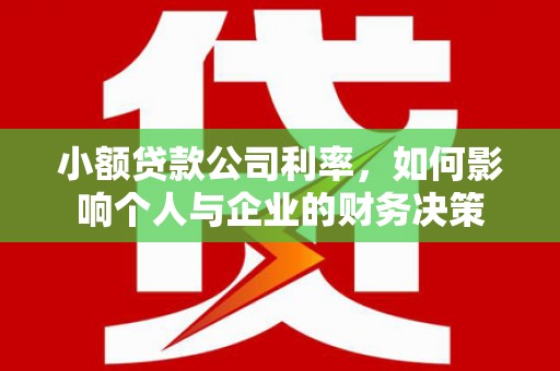 山阴小额贷款公司利率，如何影响个人与企业的财务决策