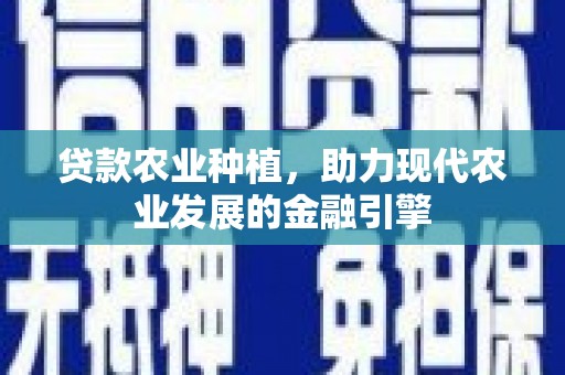 山阴贷款农业种植，助力现代农业发展的金融引擎