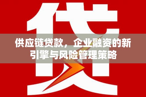 山阴供应链贷款，企业融资的新引擎与风险管理策略