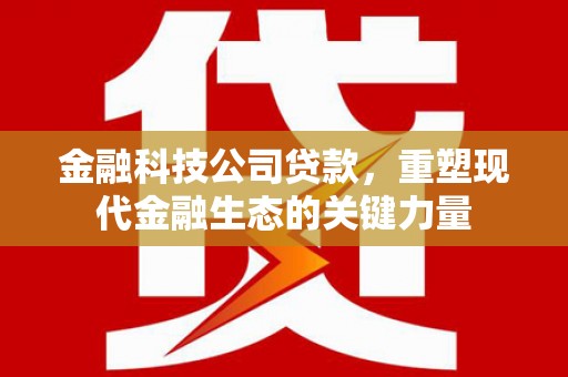 山阴金融科技公司贷款，重塑现代金融生态的关键力量