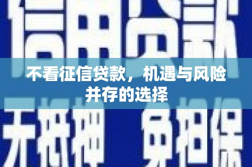 山阴不看征信贷款，机遇与风险并存的选择